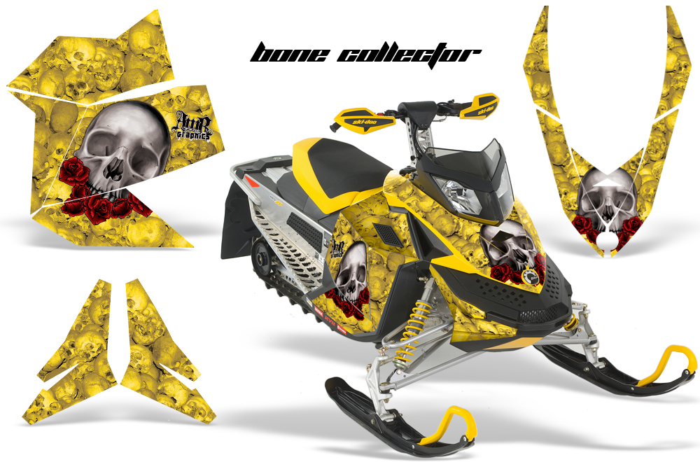 Skidoo REV XP Graphics Kit YELLOW BoneCollector